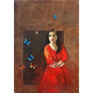 Kausar Bhatti, 24 x 36 Inch, Acrylic on Canvas, Figurative Painting, AC-KSR-018